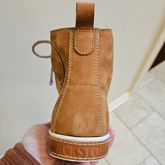 Blackstone Men's "DM-51" Leather/Nubuck High Top Sneakers, Tan, Sz 12 (EU 46) - Picture 14 of 16